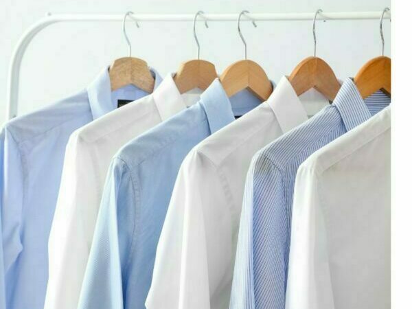 ironed shirts on hangers